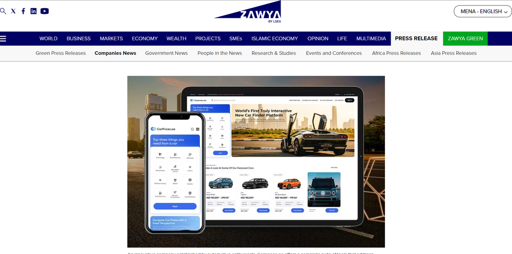 World's first truly interactive new car buying platform launches in the UAE